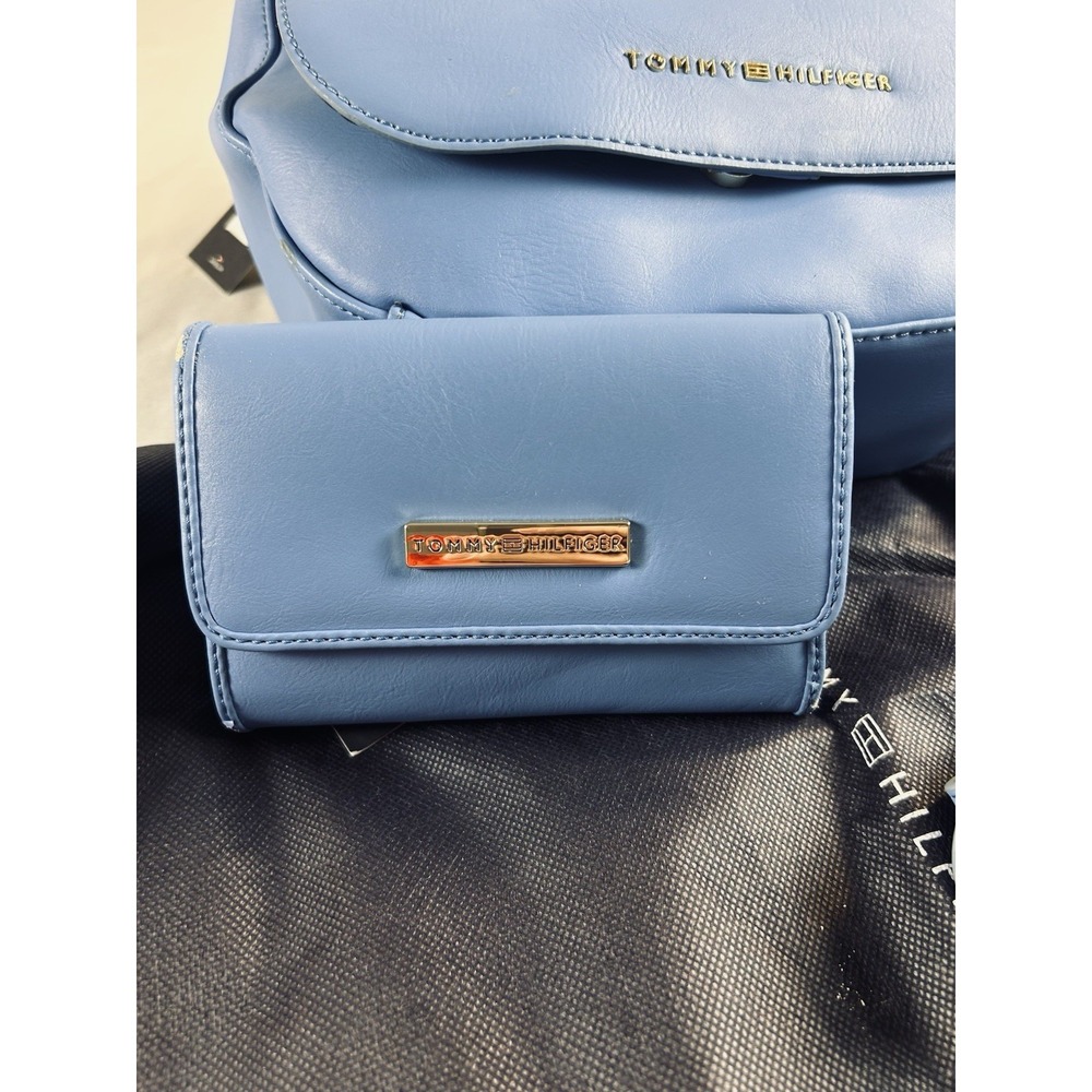 Tommy Hilfiger Crossbody Bag Blue‎ Faux Leather + Wallet